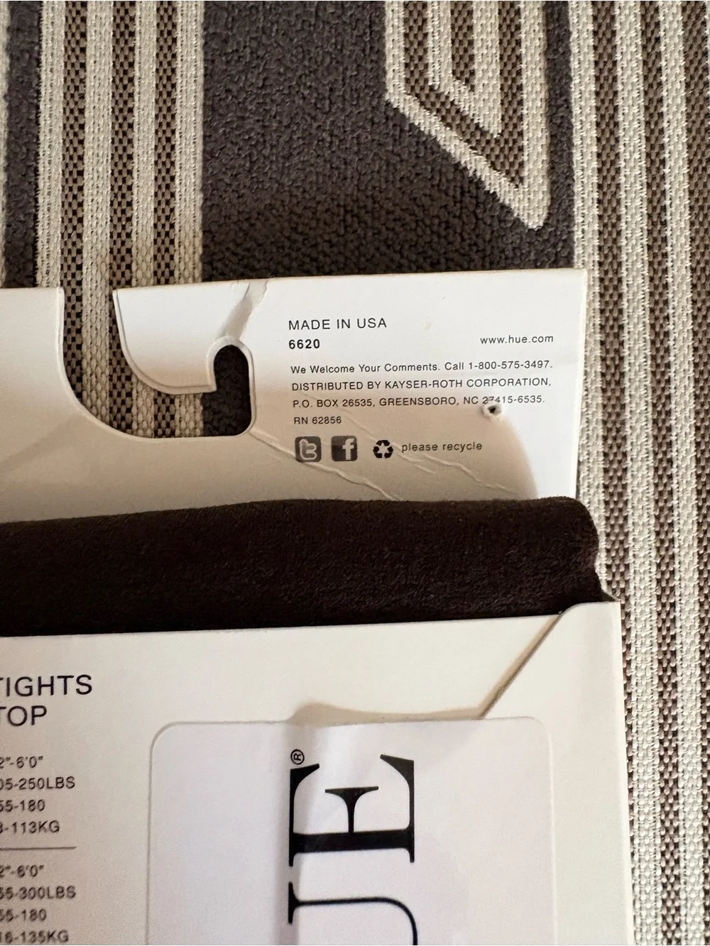 NWT Hue Super Opaque Brown Control Top Tights Size 1